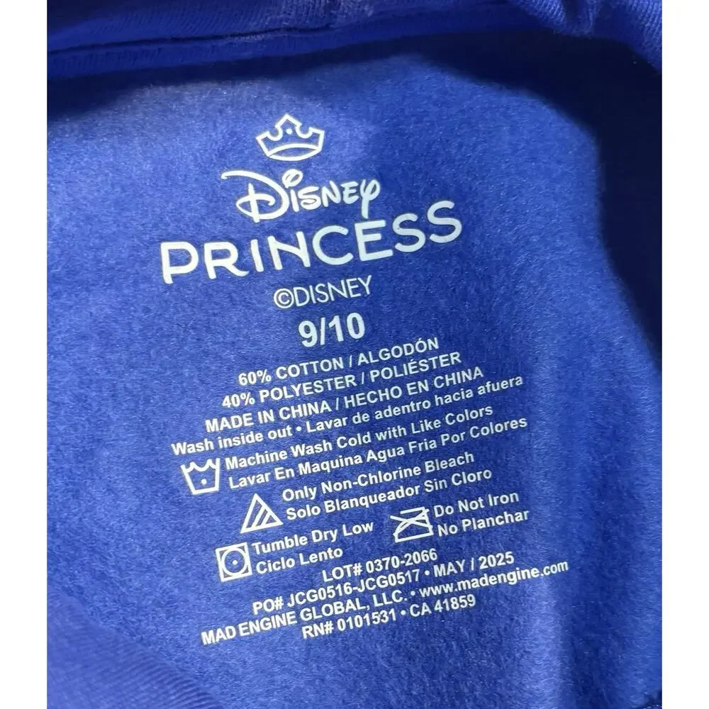 Disney Princess Snow White Costume Hoodie Girls Size 9/10 Blue Yellow Peplum...